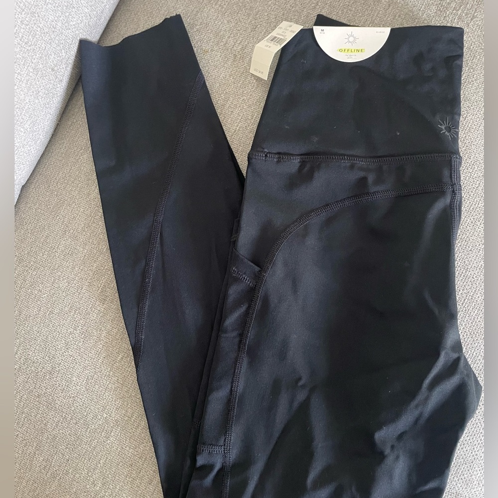 Black Aerie Offline Pocket Leggings, Size Medium! New with Tags